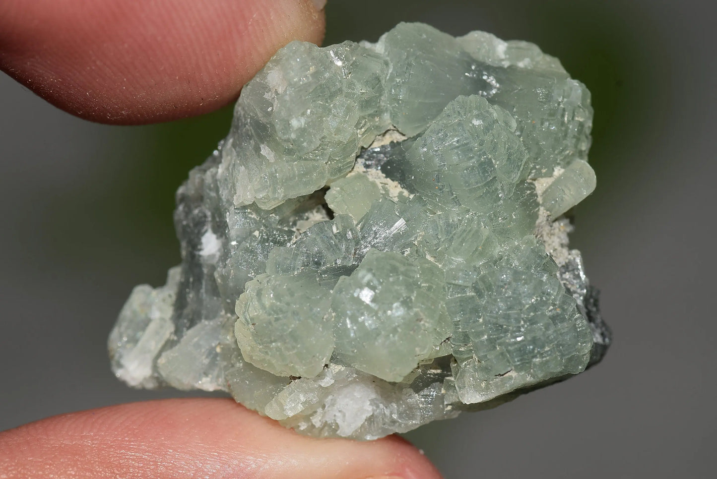 Green PREHNITE Crystals Cluster on Matrix Rock Morocco Raw - MeteoriteNwa.com
