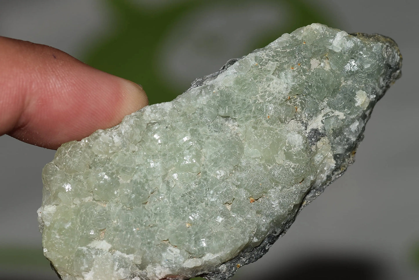 Green Prehnite Crystals Cluster on Matrix Rock Morocco Raw - MeteoriteNwa.com