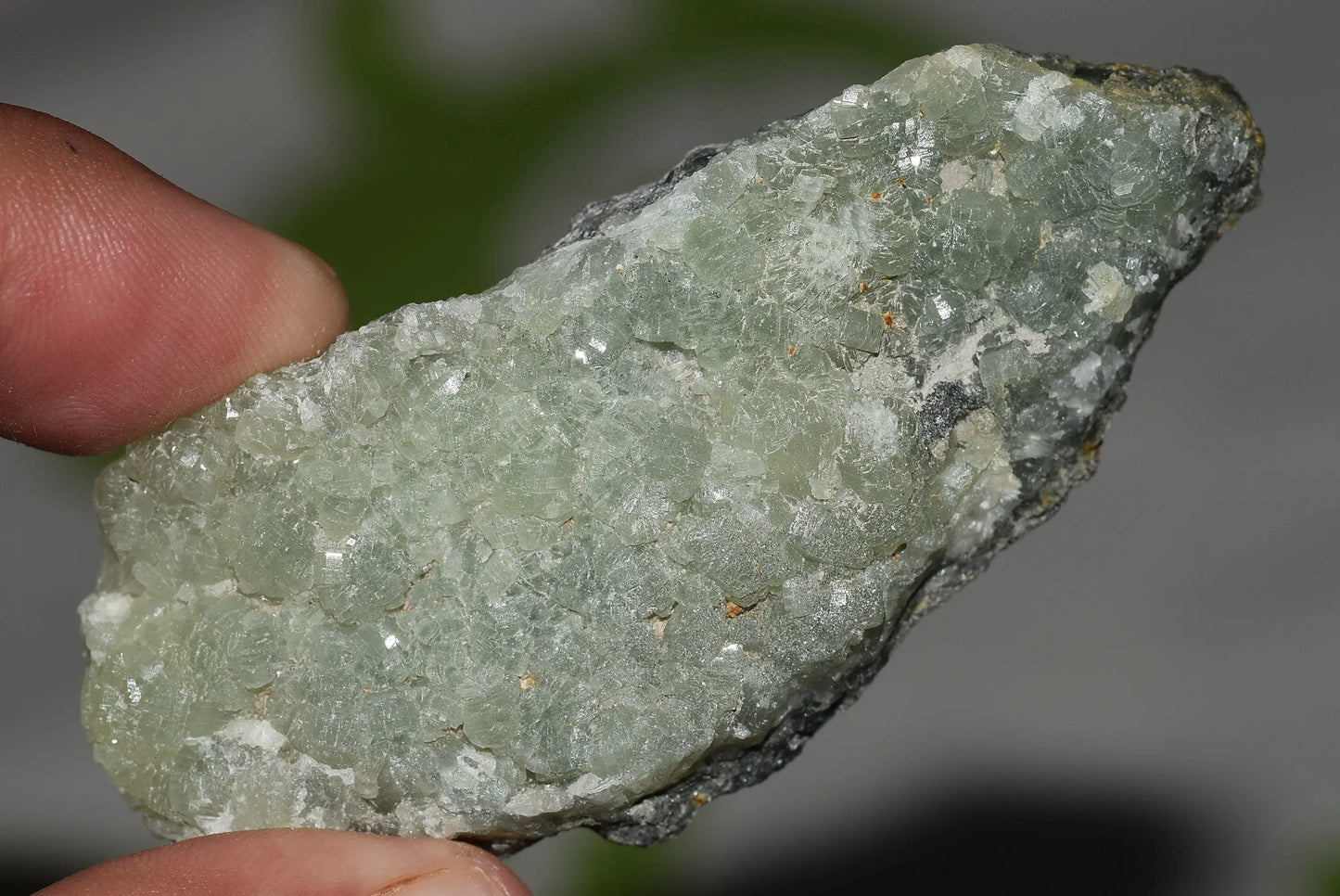 Green Prehnite Crystals Cluster on Matrix Rock Morocco Raw - MeteoriteNwa.com