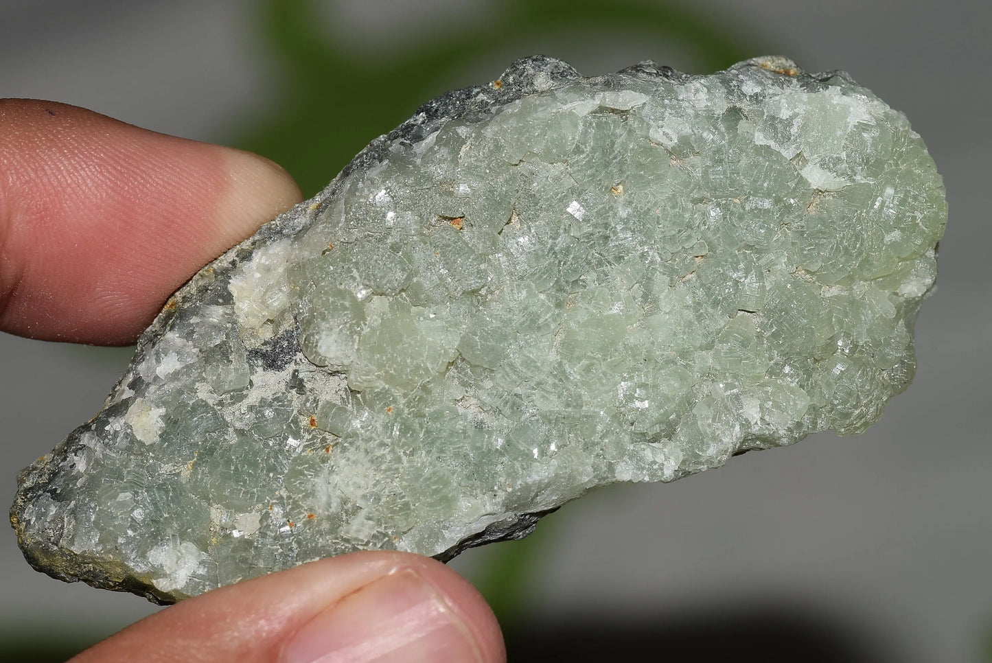 Green Prehnite Crystals Cluster on Matrix Rock Morocco Raw - MeteoriteNwa.com