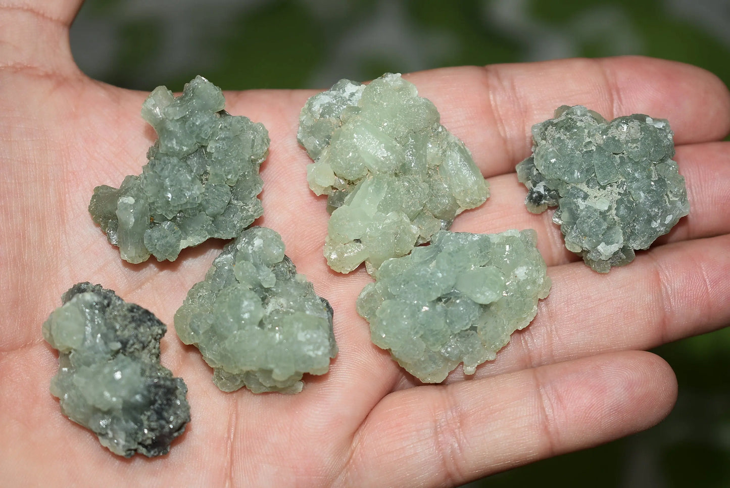 Green Prehnite Crystals Cluster on Matrix Rock Morocco Raw - MeteoriteNwa.com