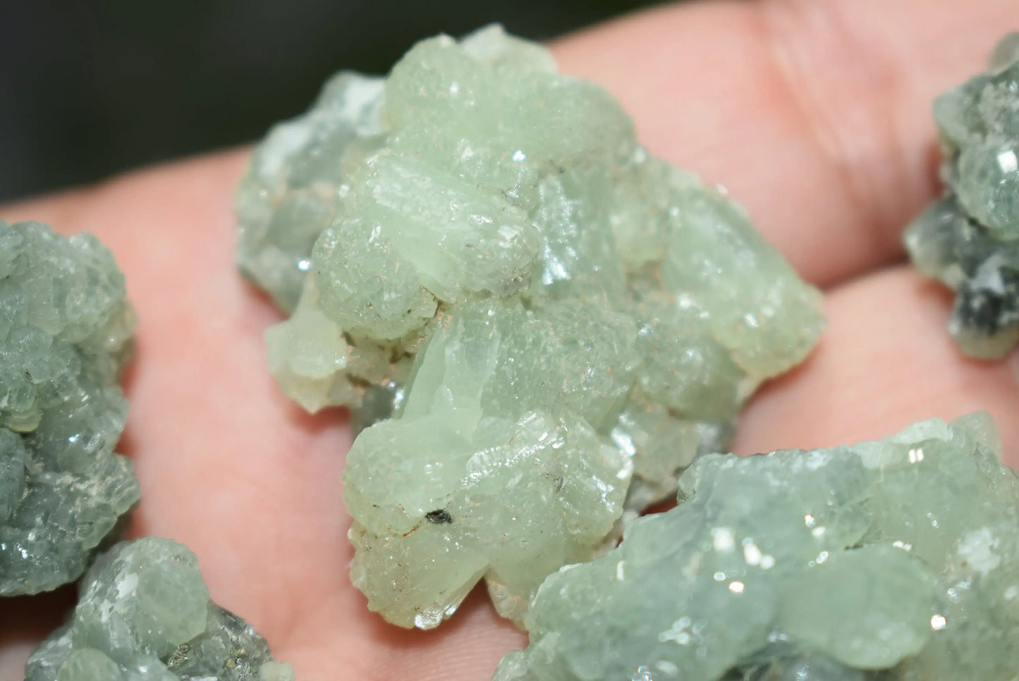 Green Prehnite Crystals Cluster on Matrix Rock Morocco Raw - MeteoriteNwa.com