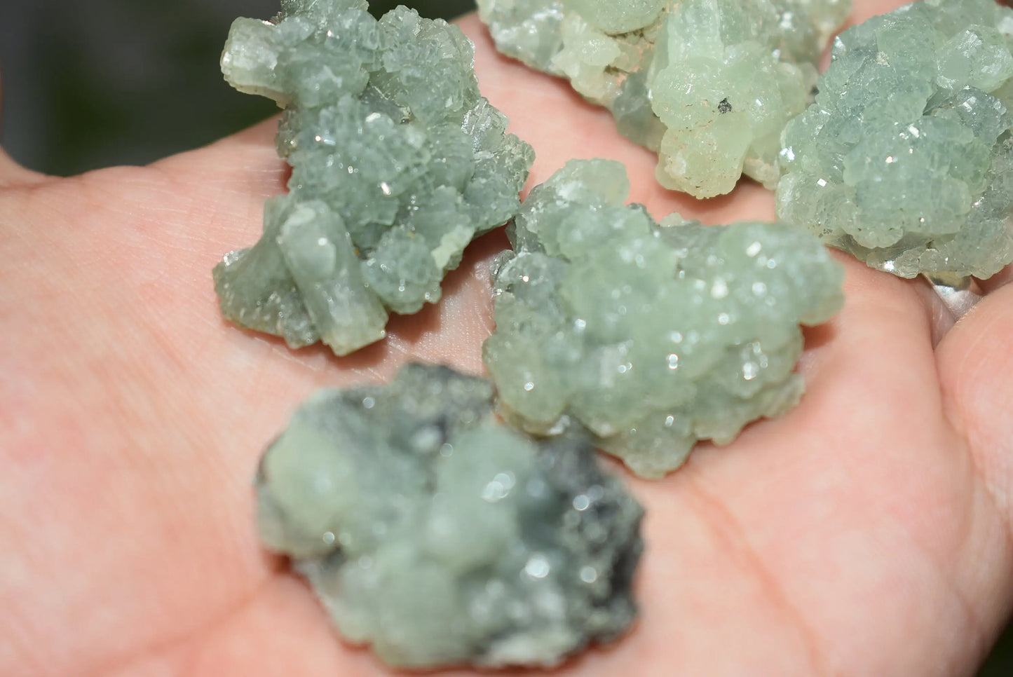 Green Prehnite Crystals Cluster on Matrix Rock Morocco Raw - MeteoriteNwa.com