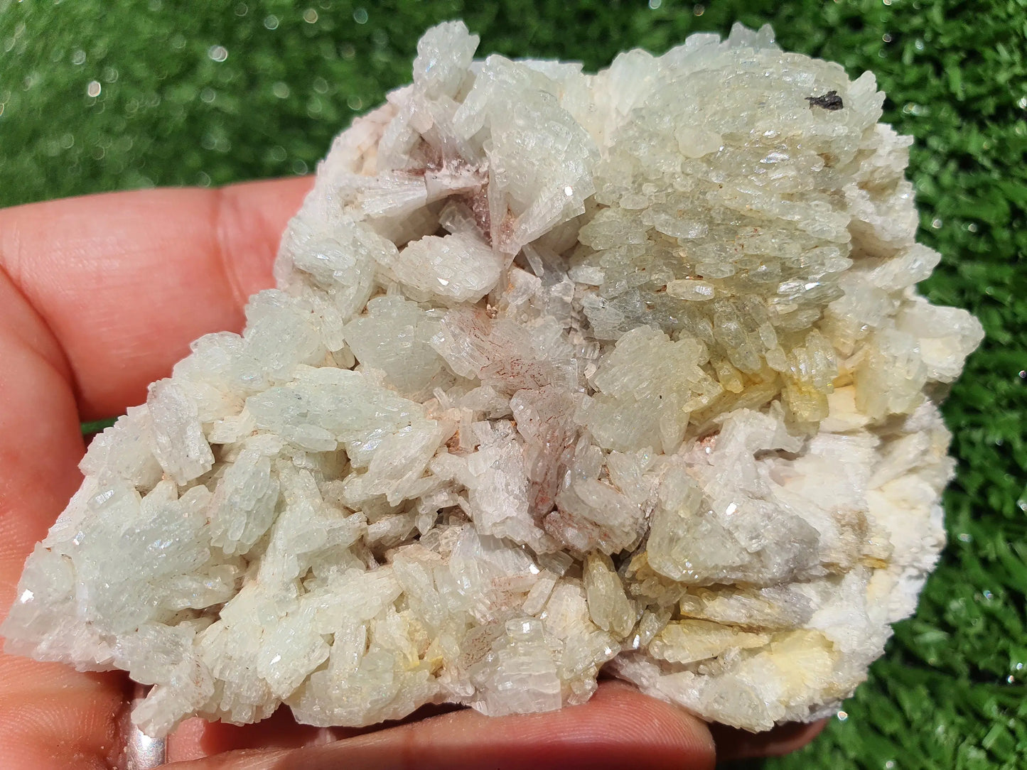 Prehnite crystals with Quartz Imilchil Morocco - MeteoriteNwa.com