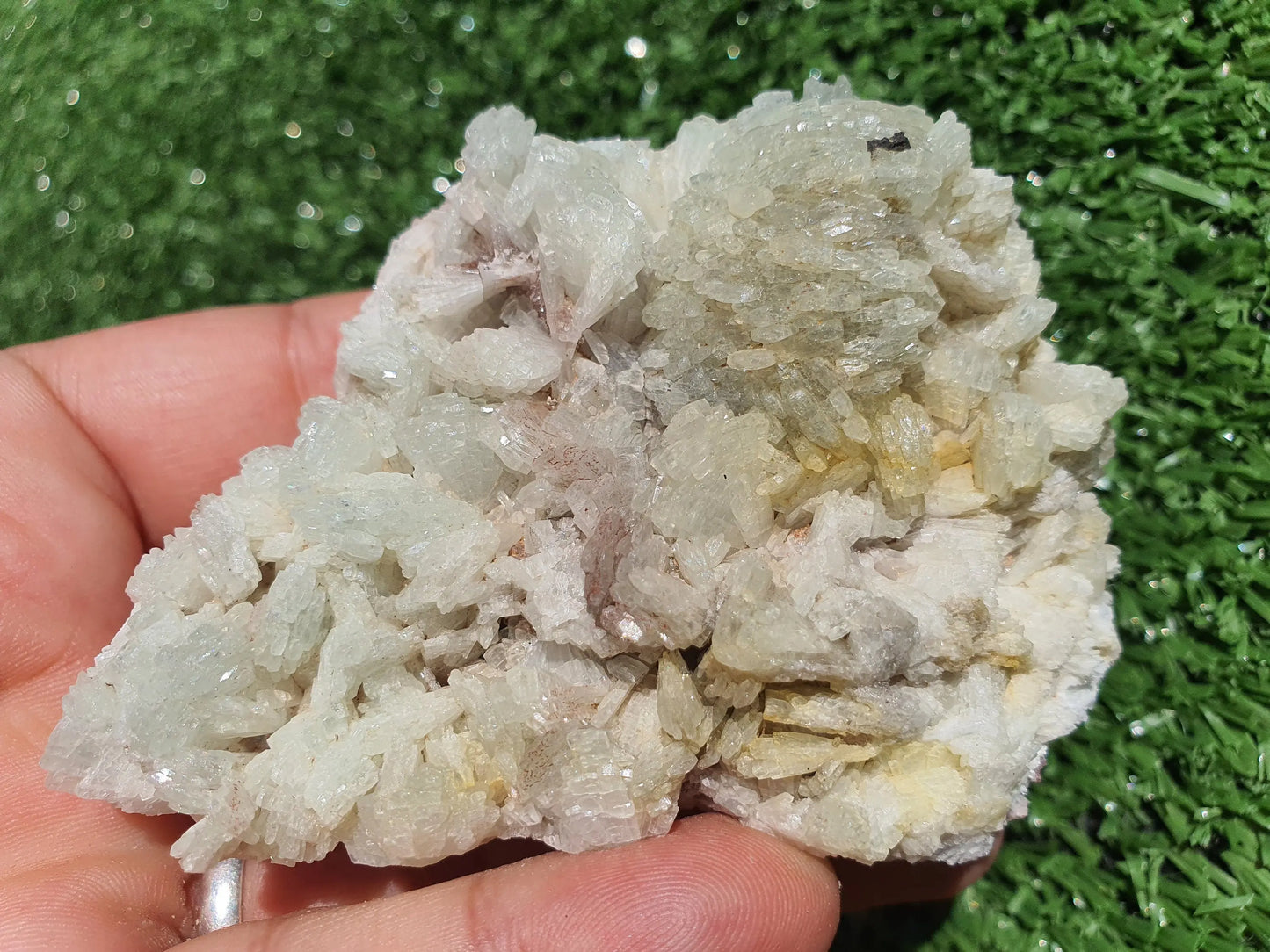 Prehnite crystals with Quartz Imilchil Morocco - MeteoriteNwa.com