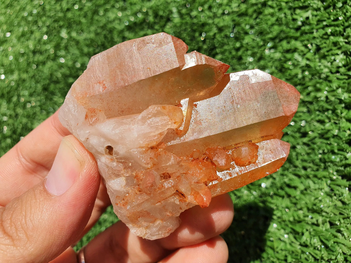 Red Hematoid Quartz Genuine Gemstone Sharp Tower Pointy Cluster Freeform Crystal from Morocco Fire Quartz Red Hematite - MeteoriteNwa.com