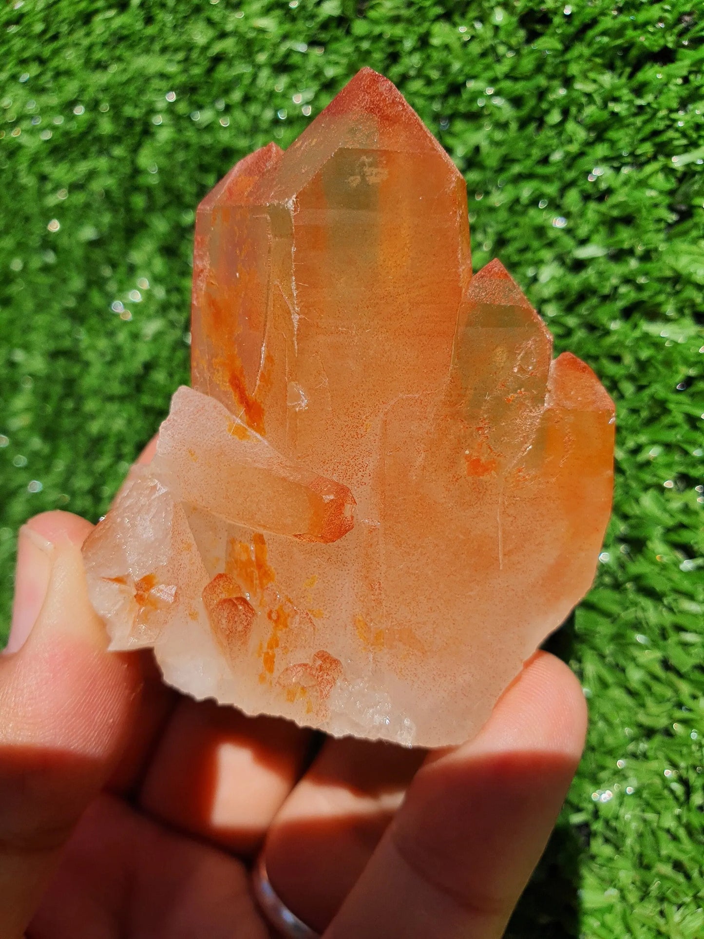 Red Hematoid Quartz Genuine Gemstone Sharp Tower Pointy Cluster Freeform Crystal from Morocco Fire Quartz Red Hematite - MeteoriteNwa.com