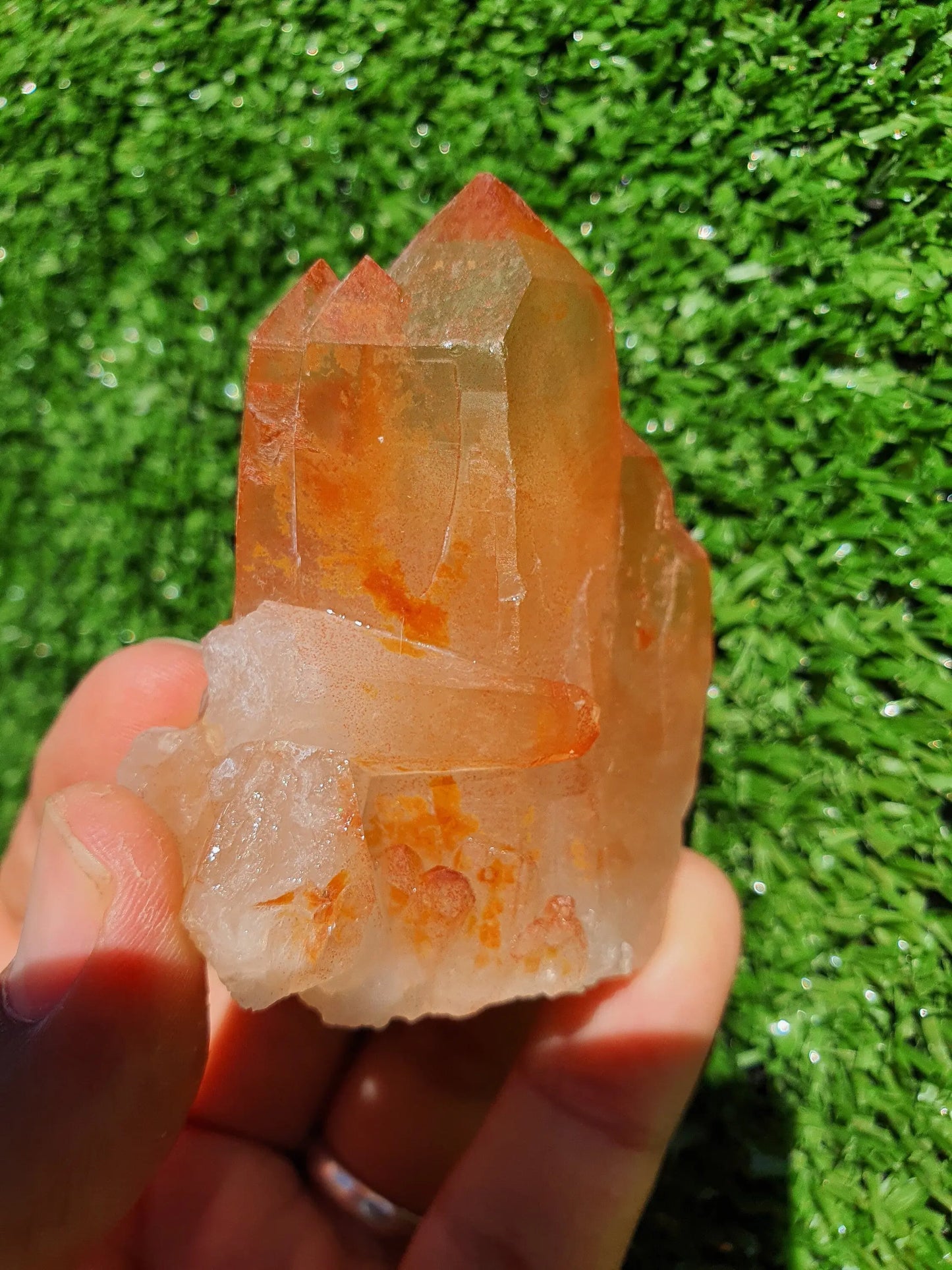 Red Hematoid Quartz Genuine Gemstone Sharp Tower Pointy Cluster Freeform Crystal from Morocco Fire Quartz Red Hematite - MeteoriteNwa.com