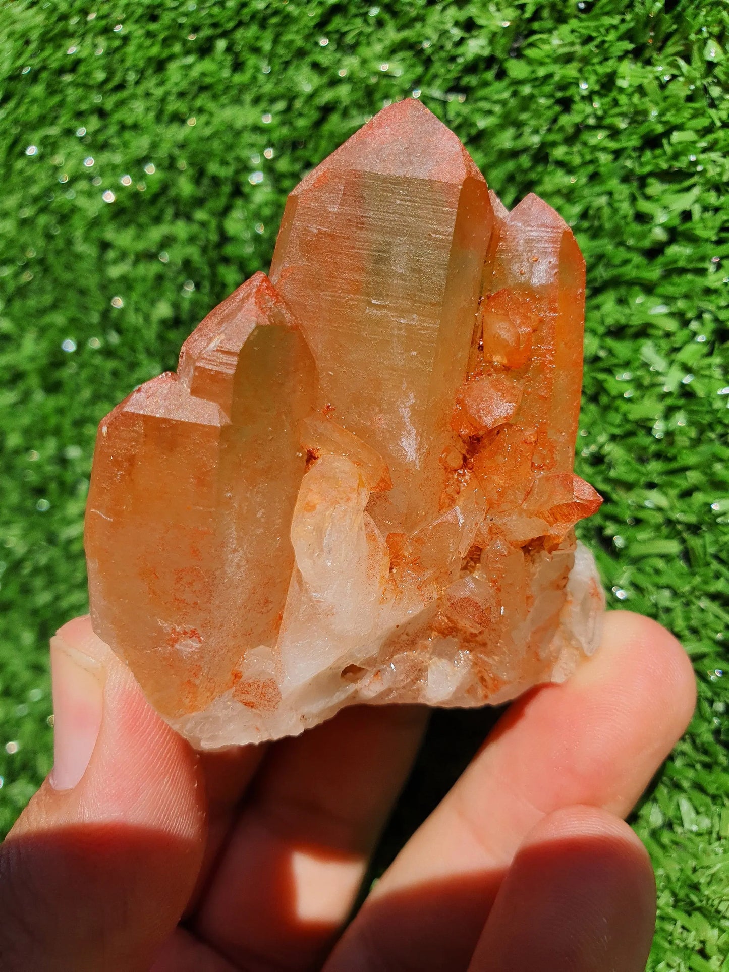 Red Hematoid Quartz Genuine Gemstone Sharp Tower Pointy Cluster Freeform Crystal from Morocco Fire Quartz Red Hematite - MeteoriteNwa.com