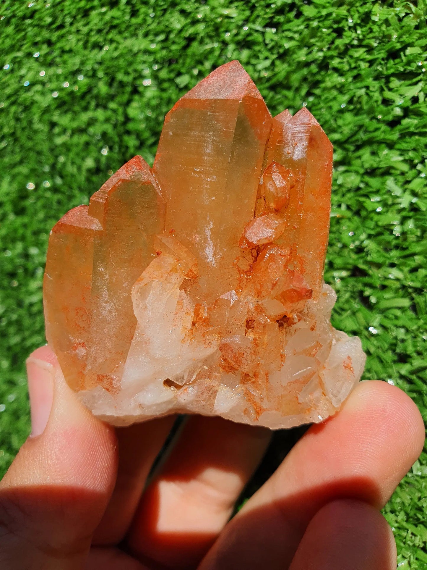 Red Hematoid Quartz Genuine Gemstone Sharp Tower Pointy Cluster Freeform Crystal from Morocco Fire Quartz Red Hematite - MeteoriteNwa.com