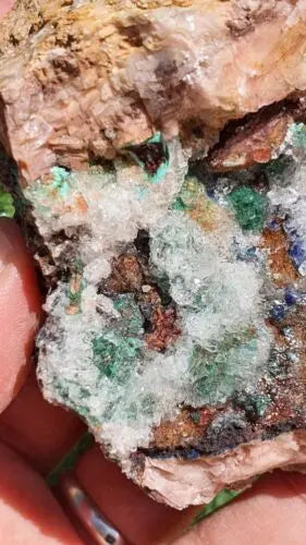 Stunning Rosasite Specimen Mibladen, Morocco Unique Color & Crystal Structure 4 - MeteoriteNwa.com