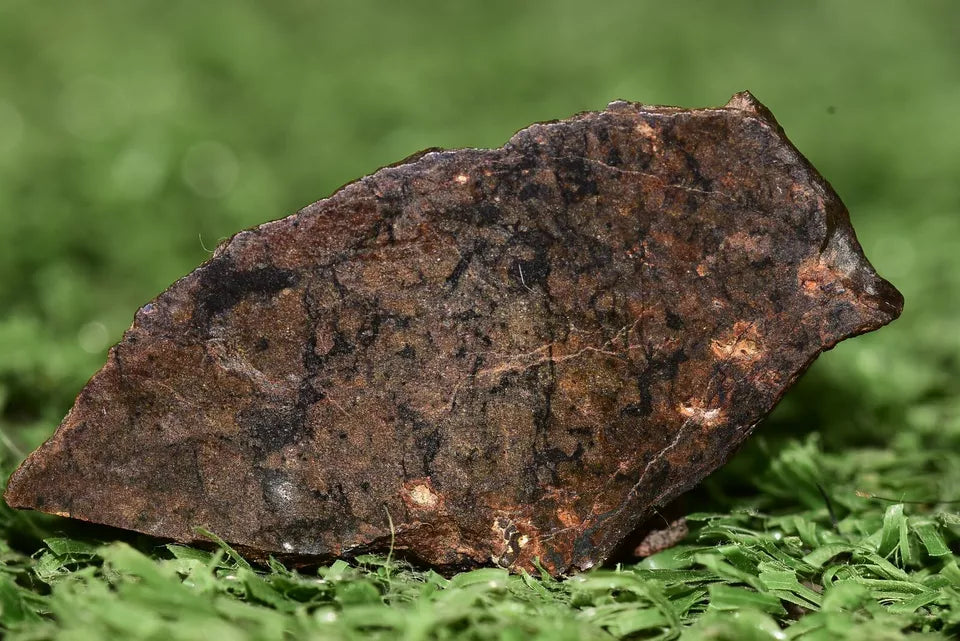 Meteorite Ungrouped achondrite NWA 13272 poikilitic igneous texture 3.15 g Slice - MeteoriteNwa.com