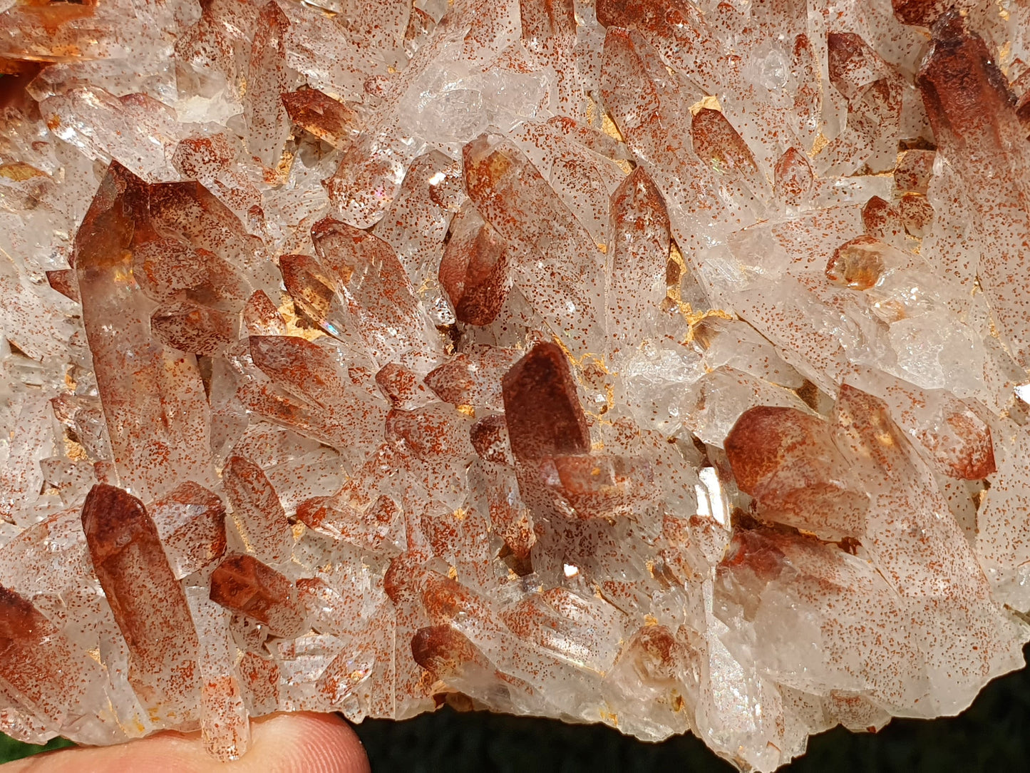 Red Hematoid Quartz Genuine Gemstone Sharp Tower Pointy Cluster Freeform Crystal from Morocco Fire Quartz Red Hematite - MeteoriteNwa.com