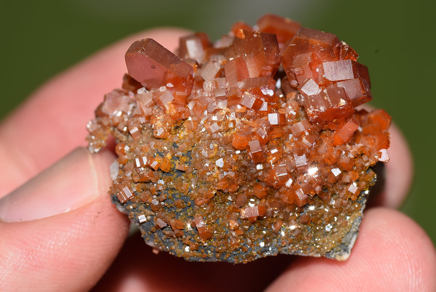 Vanadinite Mineral on Matrix Red Orange Genuine Crystals from Morocco Raw Druzy Natural Specimen Earth Chakra Grounding Gemstone - MeteoriteNwa.com