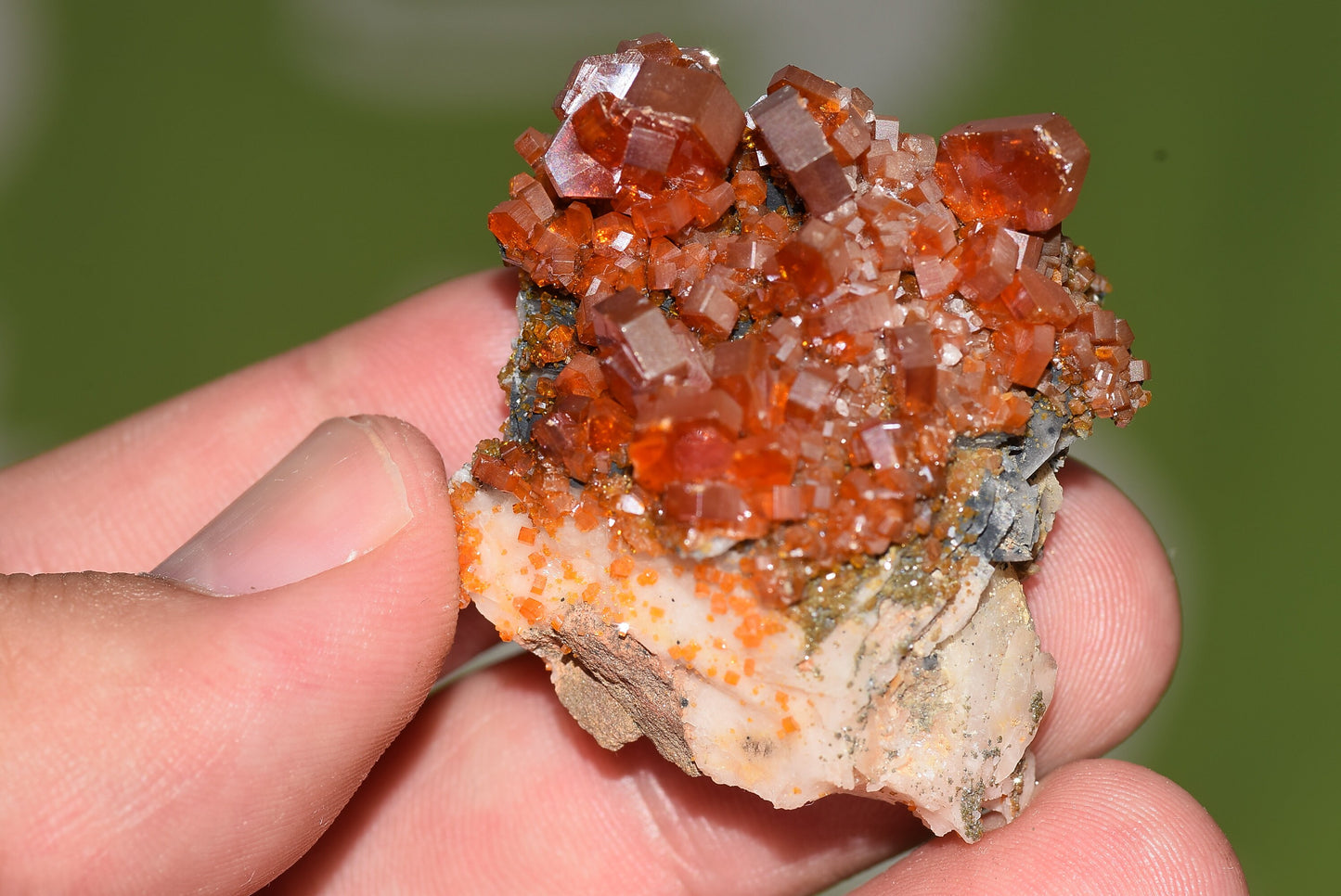 Vanadinite Mineral on Matrix Red Orange Genuine Crystals from Morocco Raw Druzy Natural Specimen Earth Chakra Grounding Gemstone - MeteoriteNwa.com