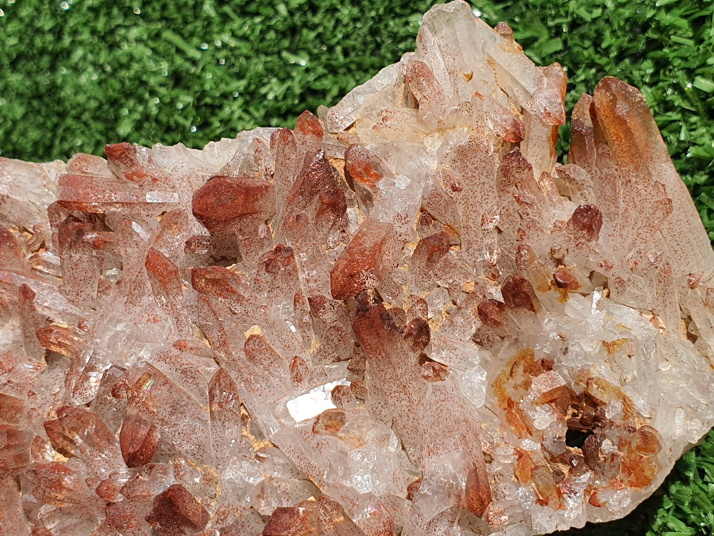 Red Hematoid Quartz Genuine Gemstone Sharp Tower Pointy Cluster Freeform Crystal from Morocco Fire Quartz Red Hematite - MeteoriteNwa.com