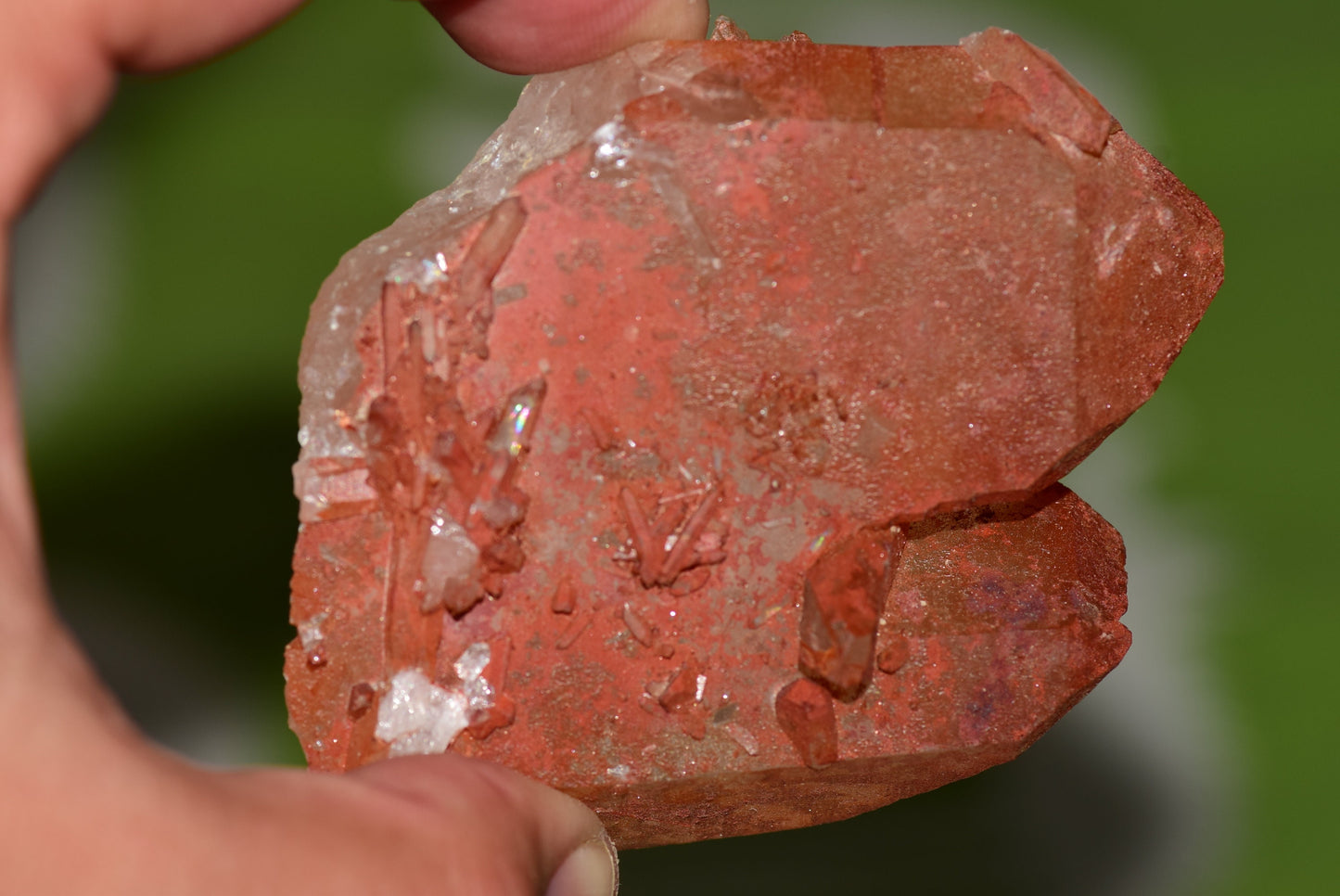 Red Hematoid Quartz Genuine Gemstone Sharp Tower Pointy Cluster Freeform Crystal from Morocco Fire Quartz Red Hematite - MeteoriteNwa.com