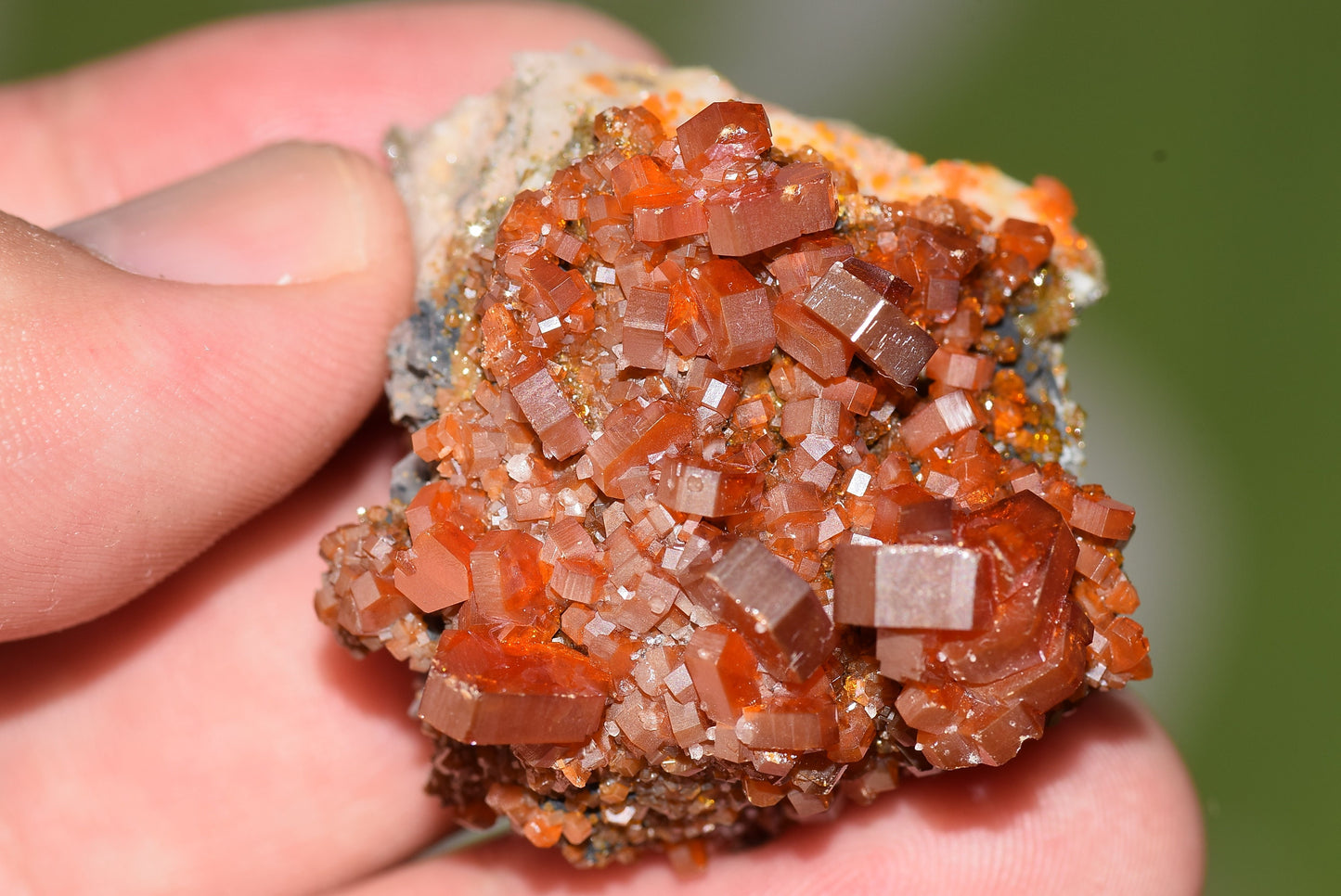 Vanadinite Mineral on Matrix Red Orange Genuine Crystals from Morocco Raw Druzy Natural Specimen Earth Chakra Grounding Gemstone - MeteoriteNwa.com