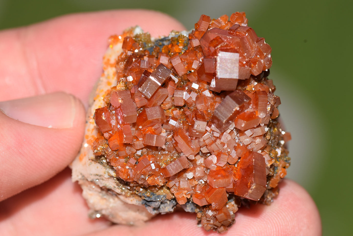 Vanadinite Mineral on Matrix Red Orange Genuine Crystals from Morocco Raw Druzy Natural Specimen Earth Chakra Grounding Gemstone - MeteoriteNwa.com