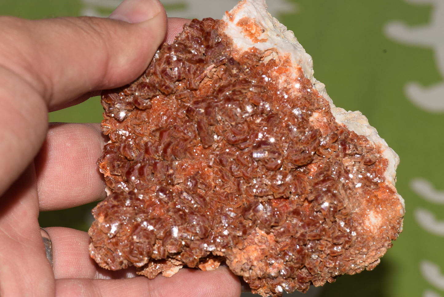 Vanadinite Mineral on Matrix Red Orange Genuine Crystals from Morocco Raw Druzy Natural Specimen Earth Chakra Grounding Gemstone - MeteoriteNwa.com