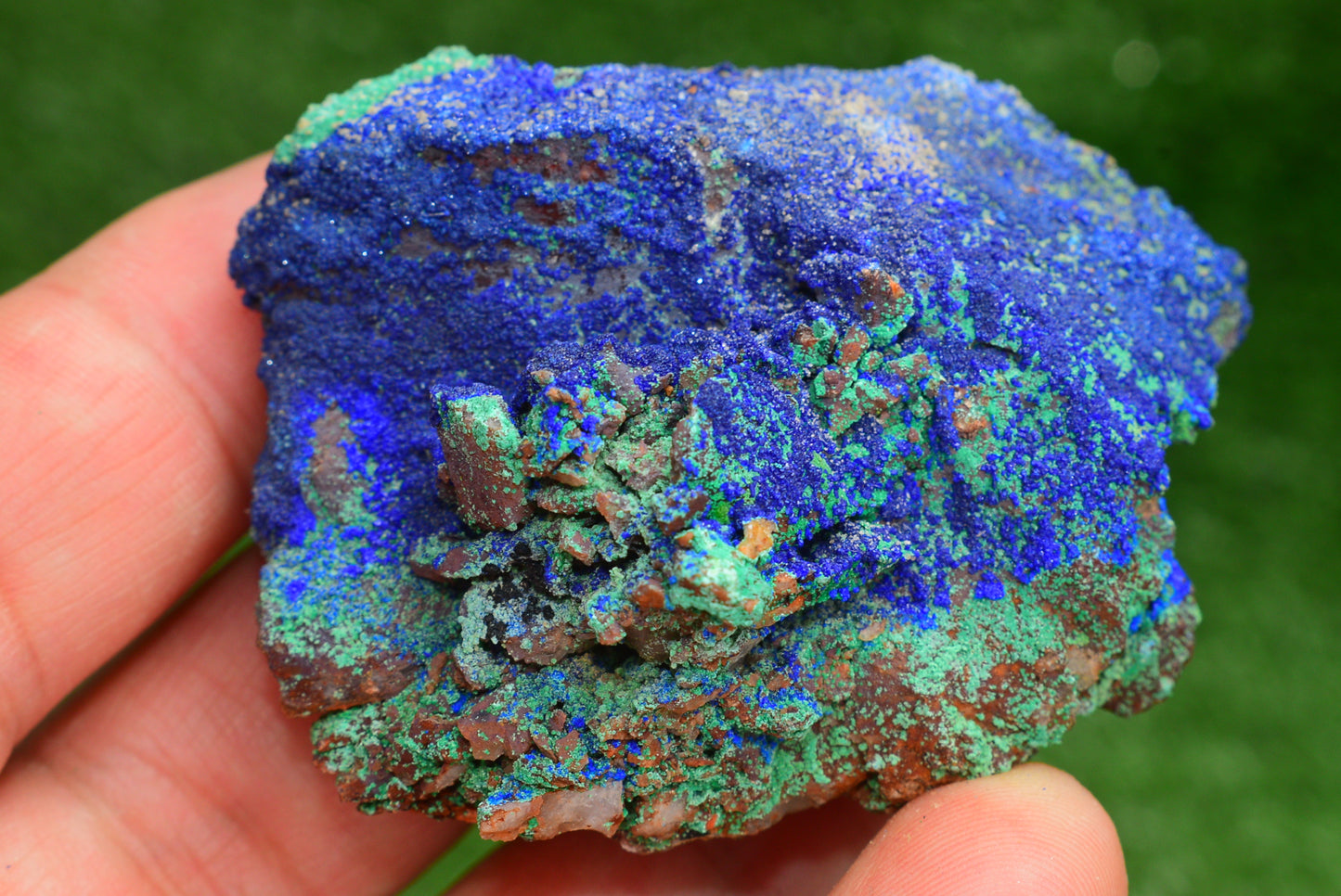 Azurite over Malachite Crystal from Morocco - Freeform Cluster Shape, Natural and Genuine - MeteoriteNwa.com