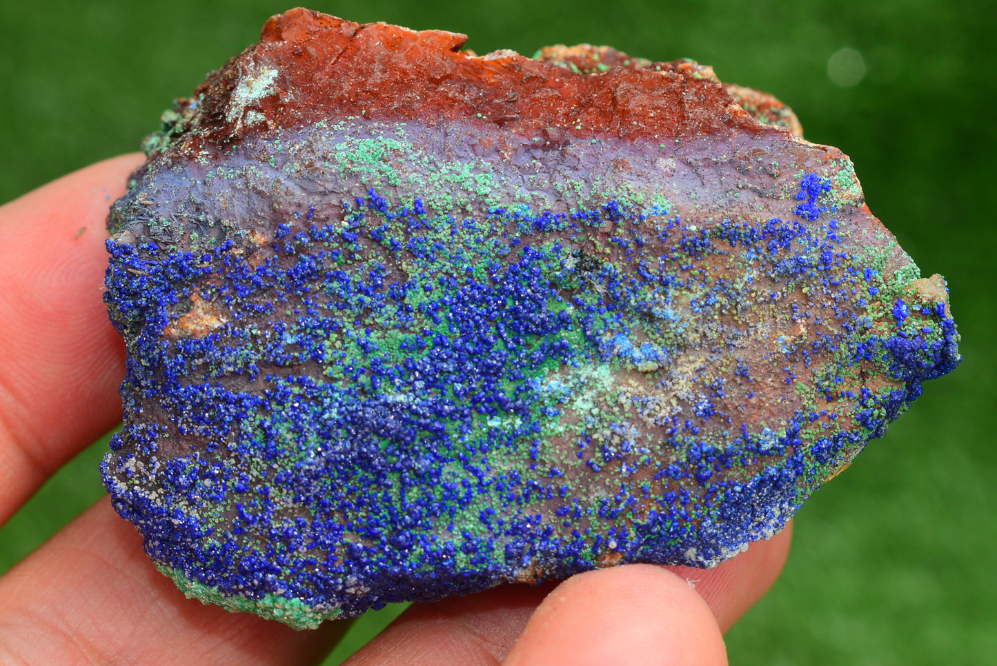Azurite over Malachite Crystal from Morocco - Freeform Cluster Shape, Natural and Genuine - MeteoriteNwa.com