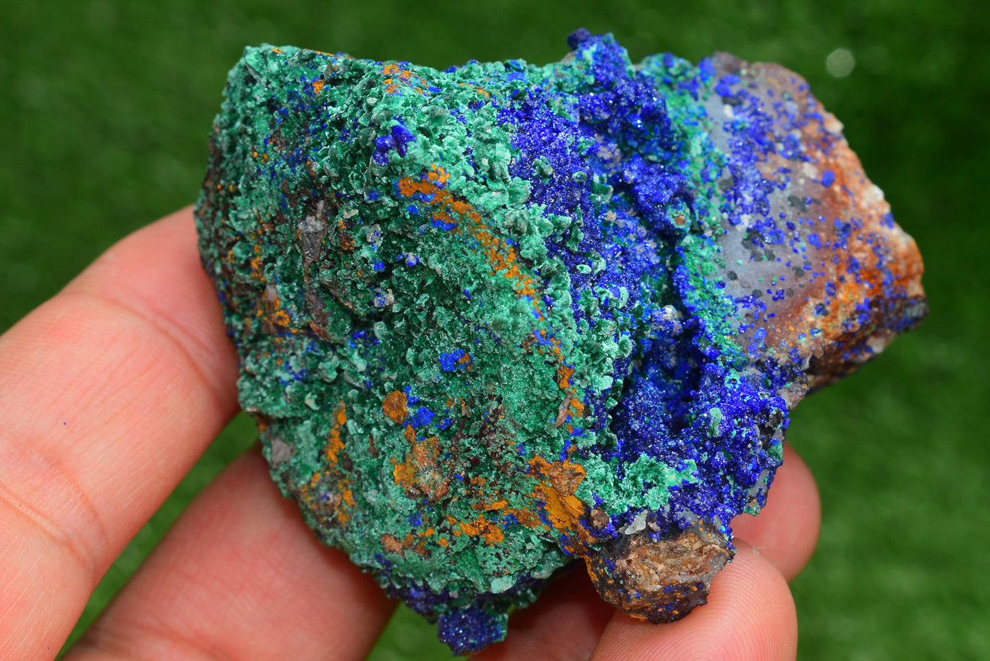 Azurite over Malachite Crystal from Morocco - Freeform Cluster Shape, Natural and Genuine - MeteoriteNwa.com
