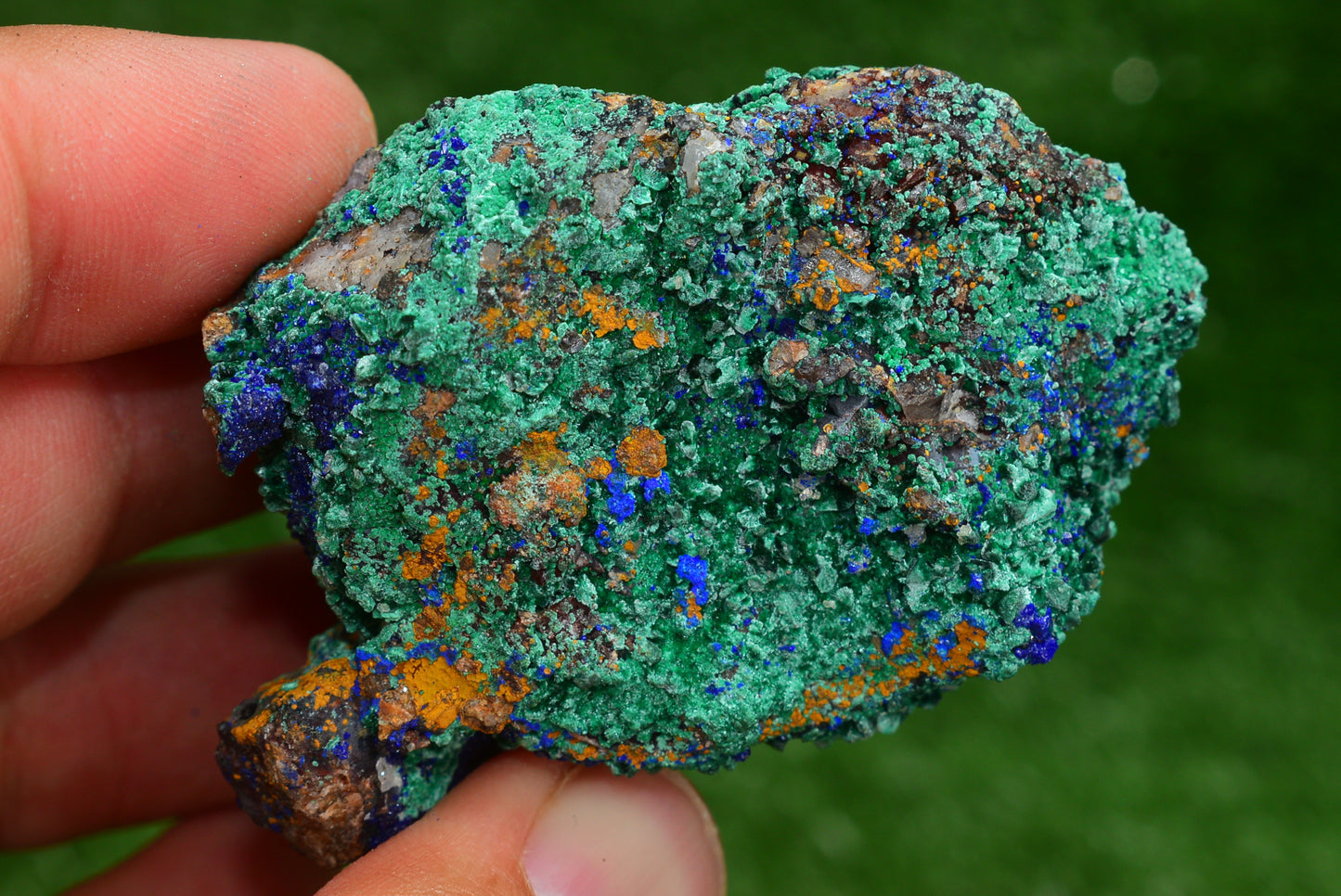 Azurite over Malachite Crystal from Morocco - Freeform Cluster Shape, Natural and Genuine - MeteoriteNwa.com