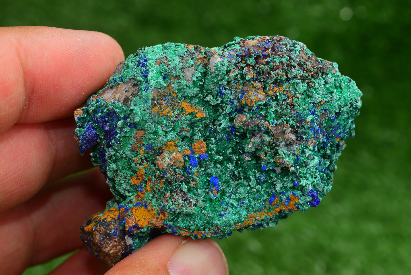 Azurite over Malachite Crystal from Morocco - Freeform Cluster Shape, Natural and Genuine - MeteoriteNwa.com