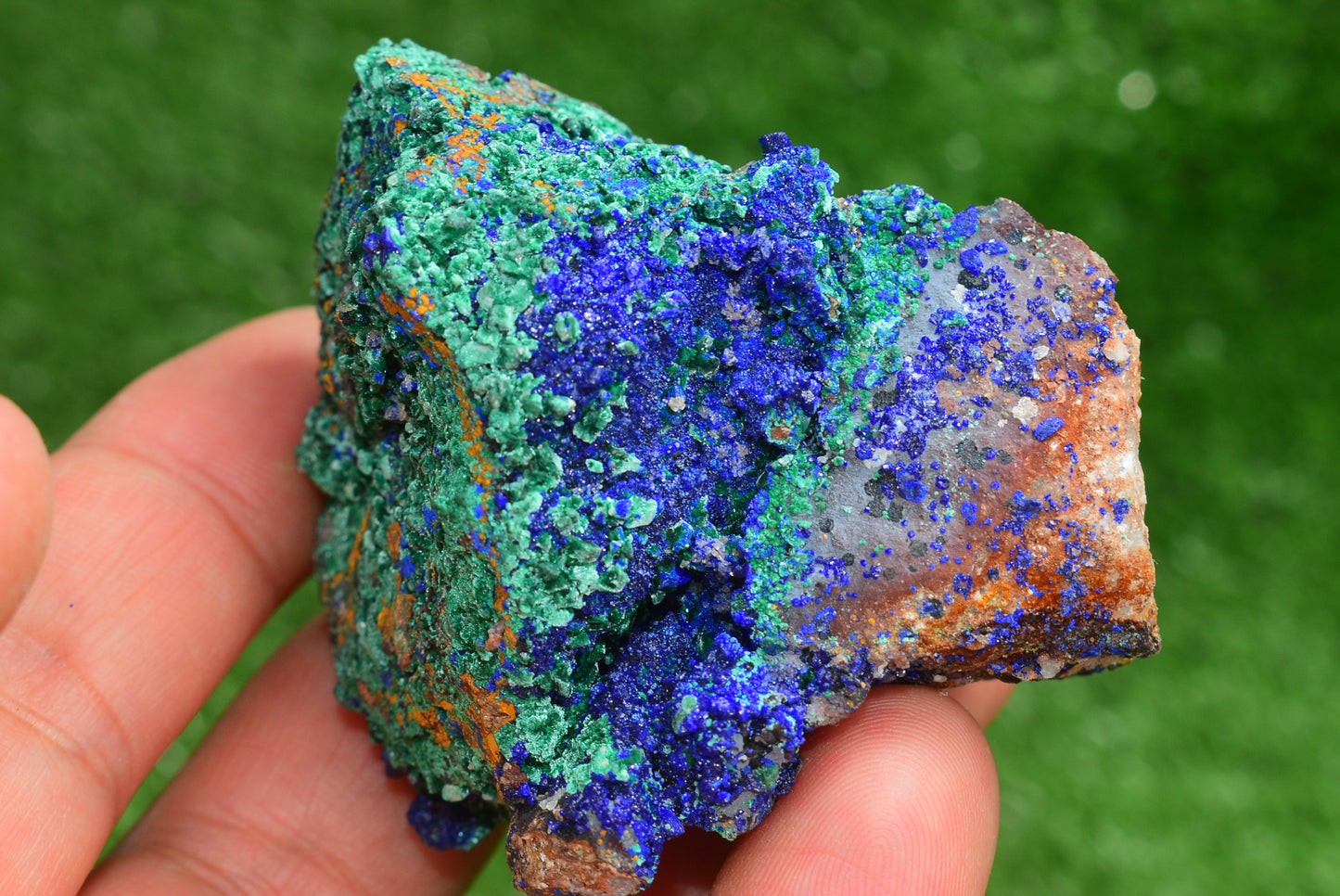 Azurite over Malachite Crystal from Morocco - Freeform Cluster Shape, Natural and Genuine - MeteoriteNwa.com