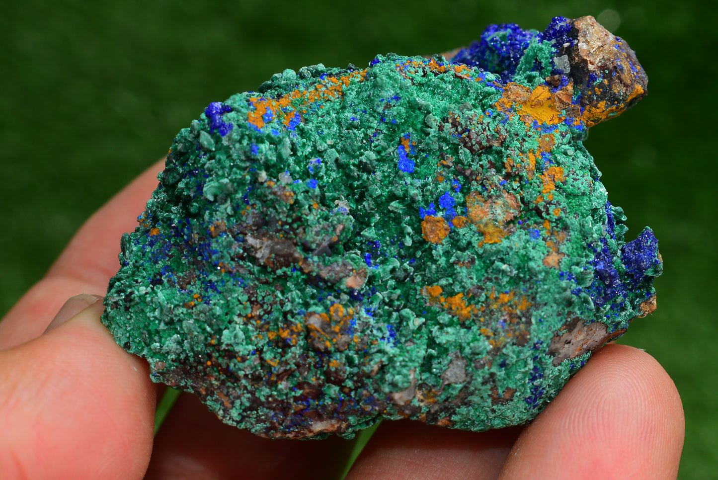 Azurite over Malachite Crystal from Morocco - Freeform Cluster Shape, Natural and Genuine - MeteoriteNwa.com