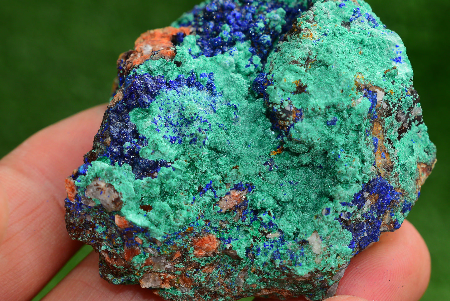 Azurite over Malachite Crystal from Morocco - Freeform Cluster Shape, Natural and Genuine - MeteoriteNwa.com