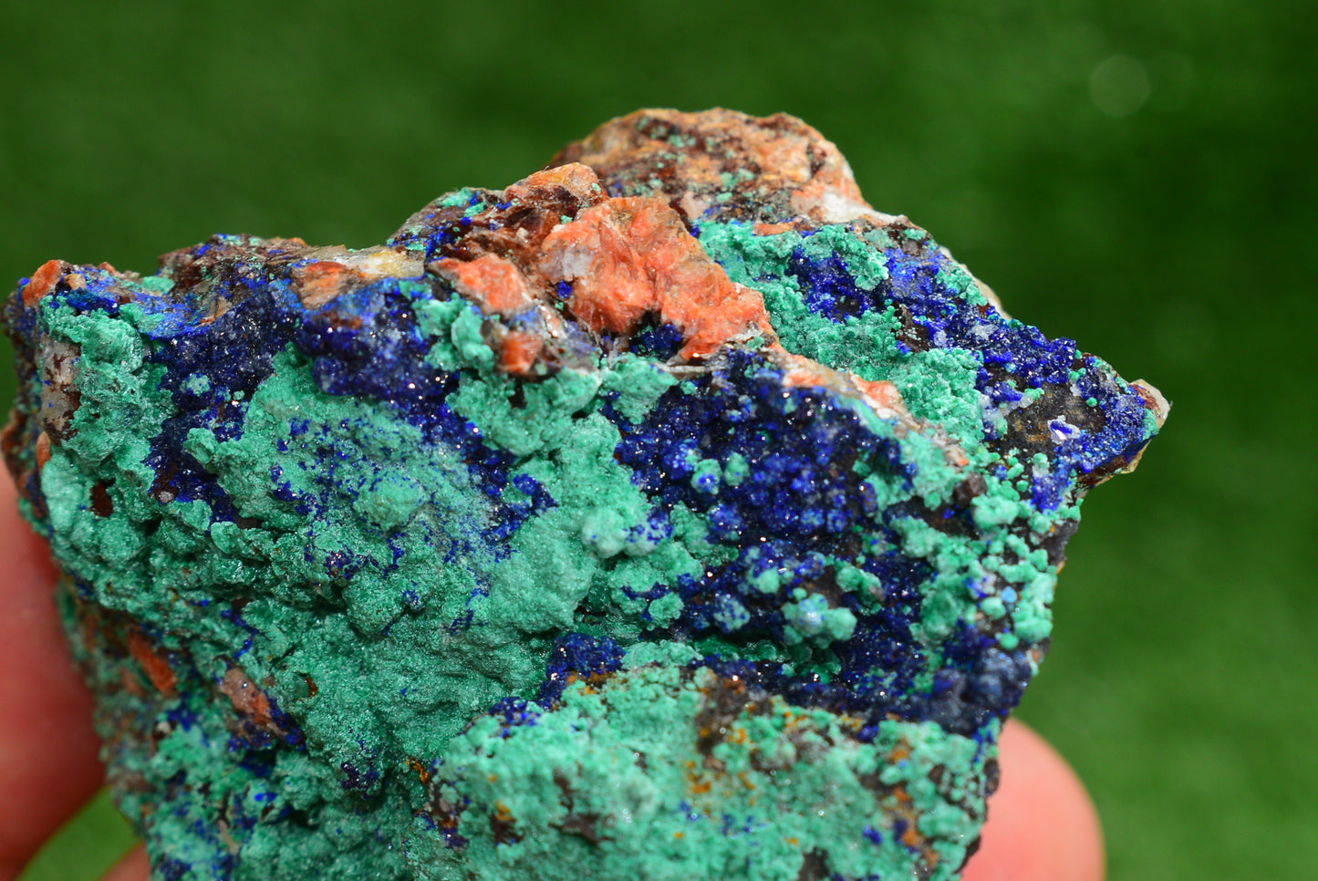 Azurite over Malachite Crystal from Morocco - Freeform Cluster Shape, Natural and Genuine - MeteoriteNwa.com