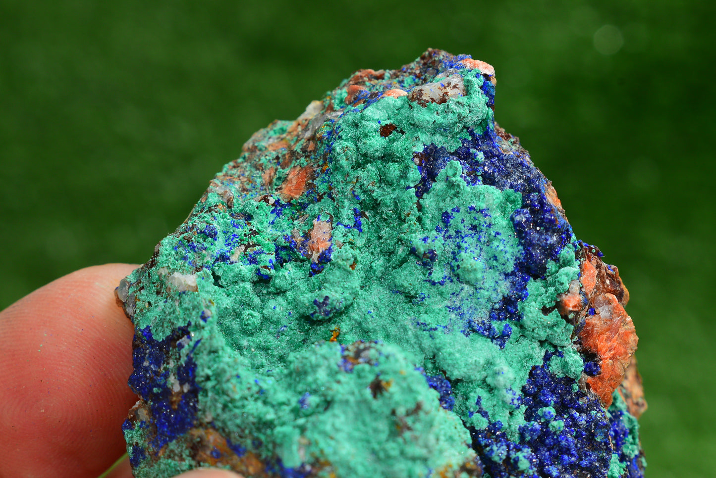 Azurite over Malachite Crystal from Morocco - Freeform Cluster Shape, Natural and Genuine - MeteoriteNwa.com
