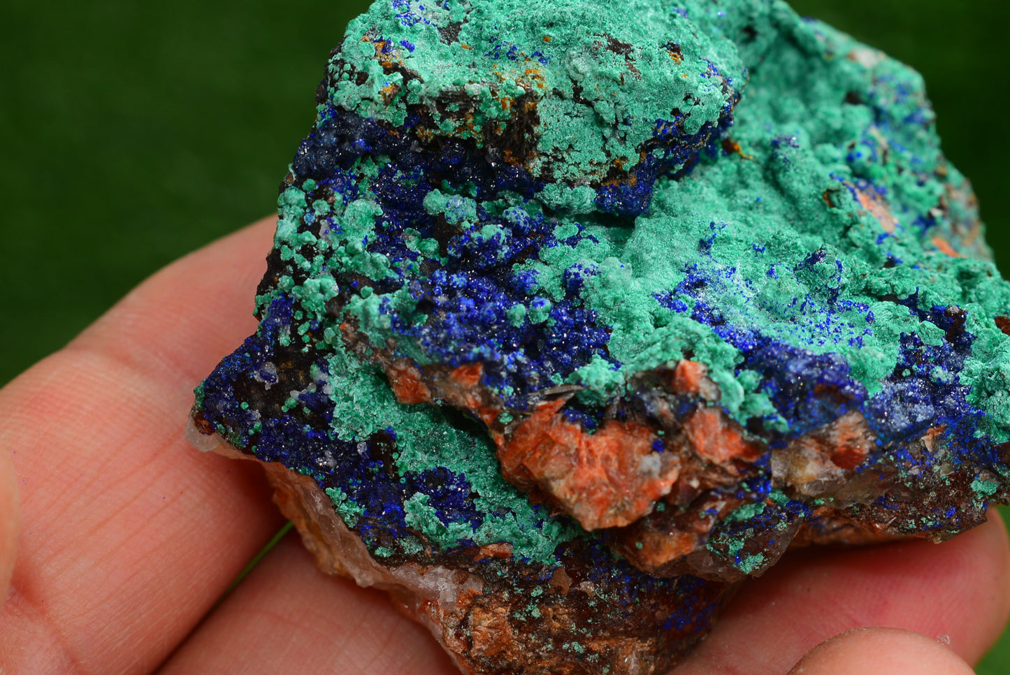 Azurite over Malachite Crystal from Morocco - Freeform Cluster Shape, Natural and Genuine - MeteoriteNwa.com
