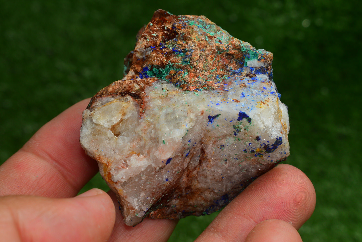 Azurite over Malachite Crystal from Morocco - Freeform Cluster Shape, Natural and Genuine - MeteoriteNwa.com