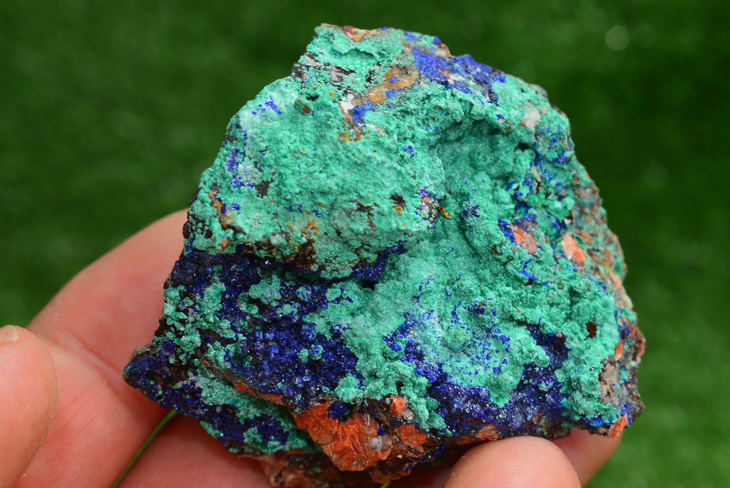 Azurite over Malachite Crystal from Morocco - Freeform Cluster Shape, Natural and Genuine - MeteoriteNwa.com