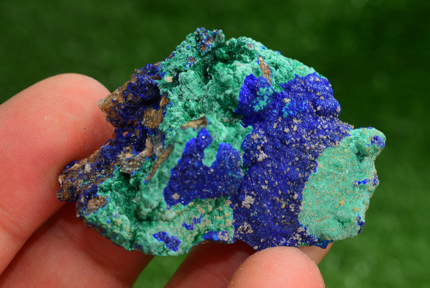 Azurite over Malachite Crystal from Morocco - Freeform Cluster Shape, Natural and Genuine - MeteoriteNwa.com