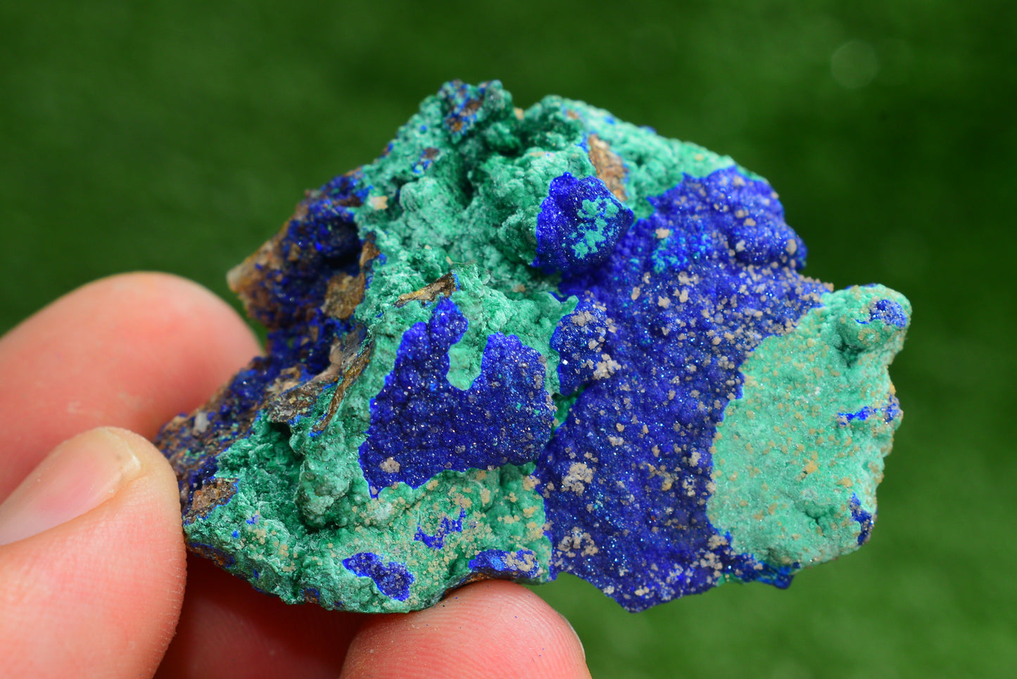 Azurite over Malachite Crystal from Morocco - Freeform Cluster Shape, Natural and Genuine - MeteoriteNwa.com