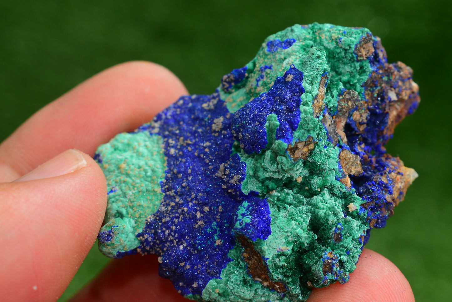 Azurite over Malachite Crystal from Morocco - Freeform Cluster Shape, Natural and Genuine - MeteoriteNwa.com
