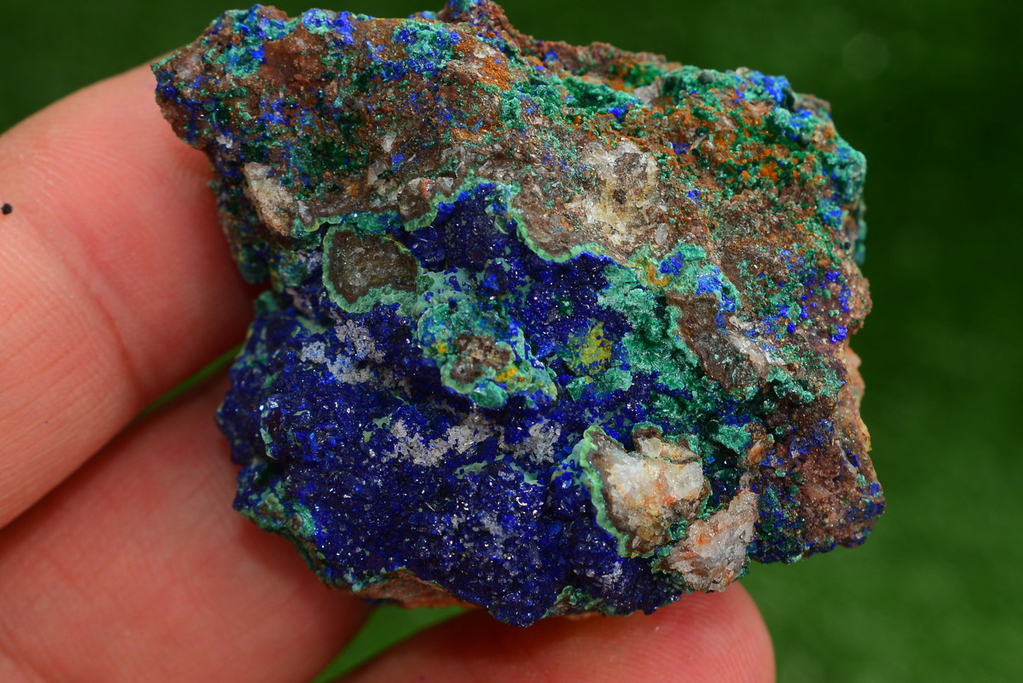 Azurite over Malachite Crystal from Morocco - Freeform Cluster Shape, Natural and Genuine - MeteoriteNwa.com
