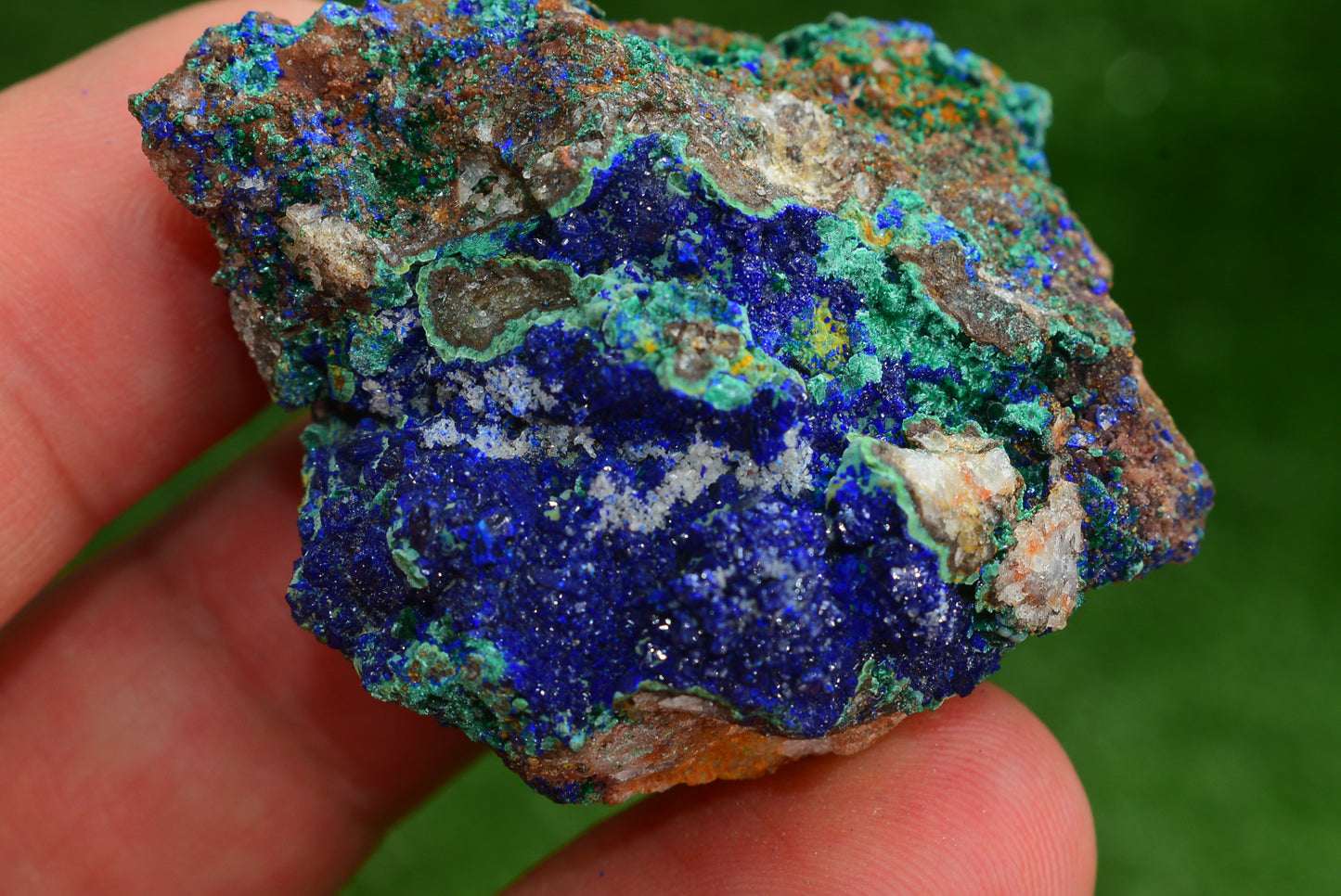Azurite over Malachite Crystal from Morocco - Freeform Cluster Shape, Natural and Genuine - MeteoriteNwa.com
