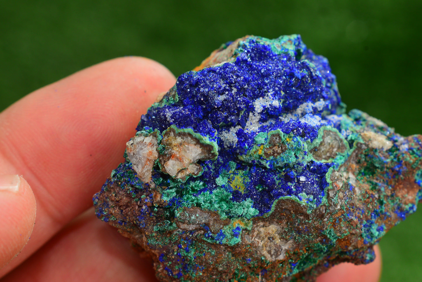 Azurite over Malachite Crystal from Morocco - Freeform Cluster Shape, Natural and Genuine - MeteoriteNwa.com