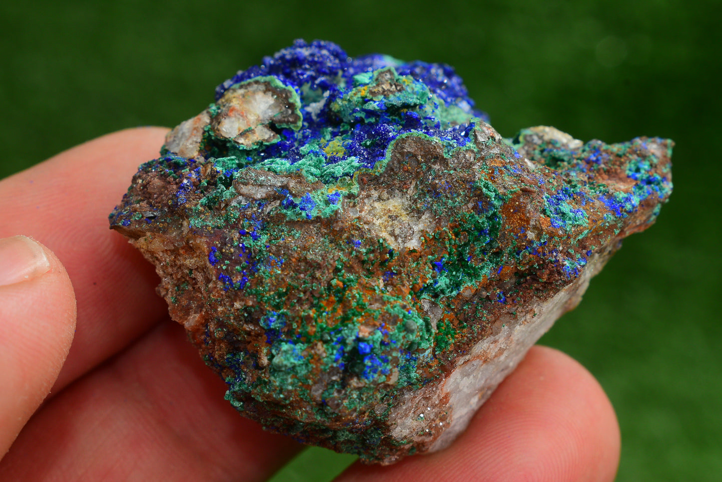Azurite over Malachite Crystal from Morocco - Freeform Cluster Shape, Natural and Genuine - MeteoriteNwa.com