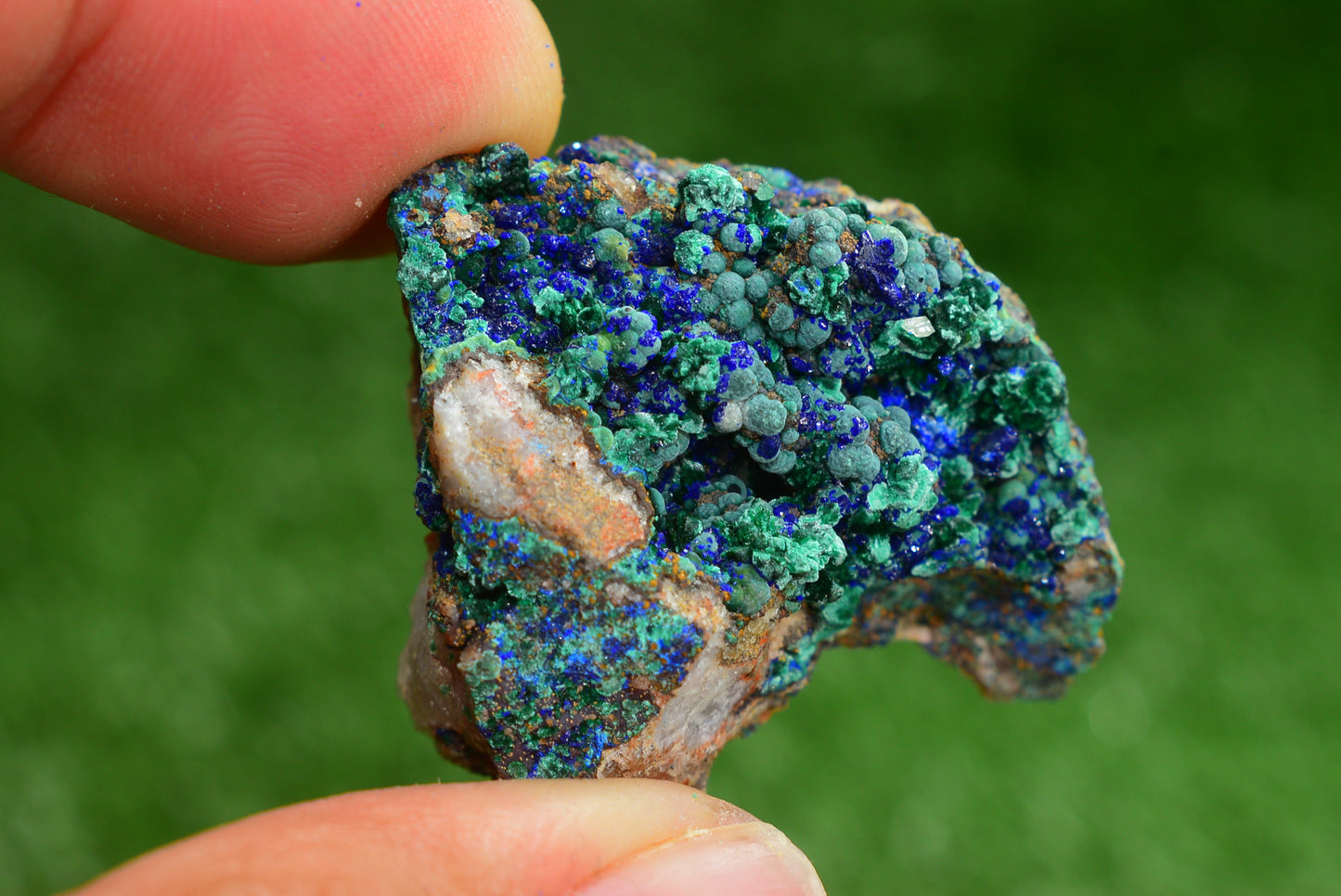 Azurite over Malachite Crystal from Morocco - Freeform Cluster Shape, Natural and Genuine - MeteoriteNwa.com
