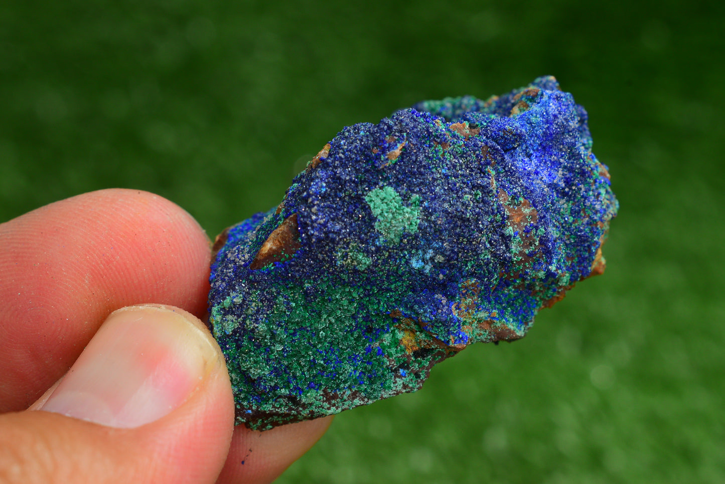 Azurite over Malachite Crystal from Morocco - Freeform Cluster Shape, Natural and Genuine - MeteoriteNwa.com