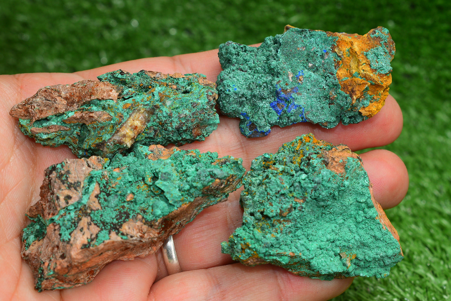 Azurite over Malachite Crystal from Morocco - Freeform Cluster Shape, Natural and Genuine - MeteoriteNwa.com
