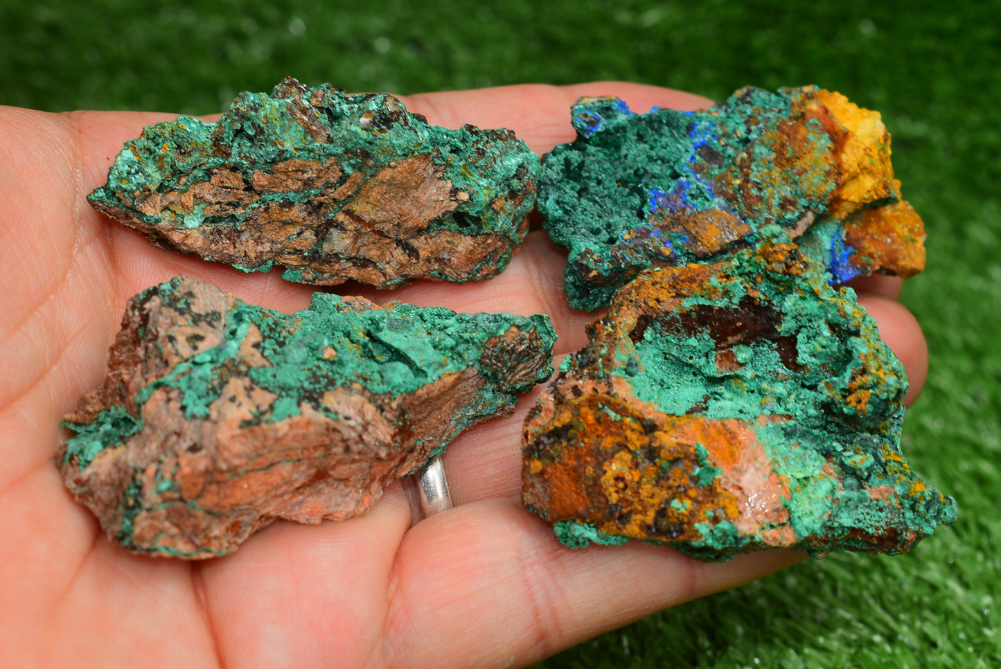 Azurite over Malachite Crystal from Morocco - Freeform Cluster Shape, Natural and Genuine - MeteoriteNwa.com