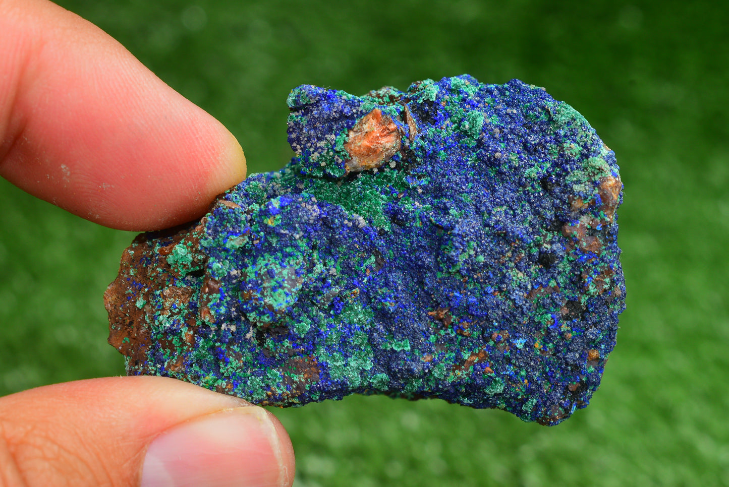 Azurite over Malachite Crystal from Morocco - Freeform Cluster Shape, Natural and Genuine - MeteoriteNwa.com