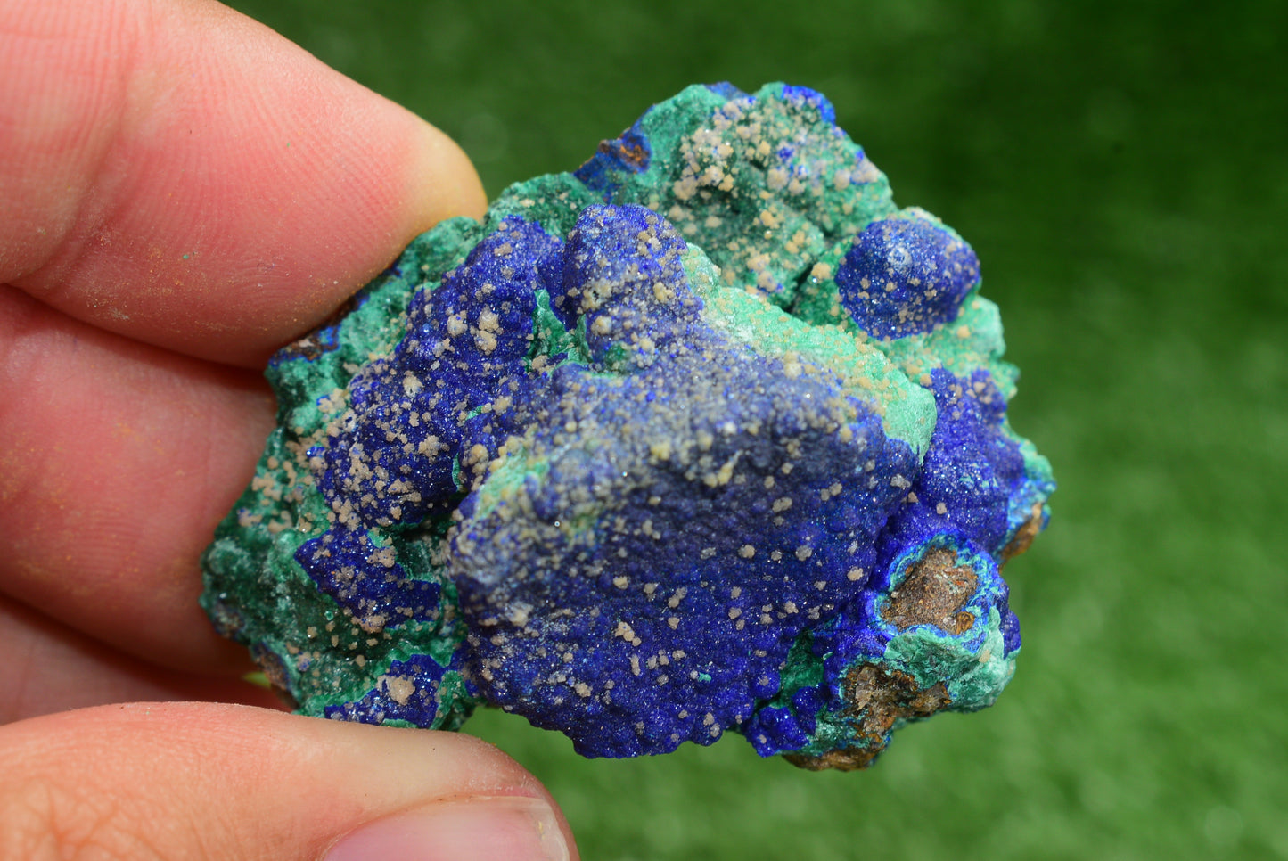 Azurite over Malachite Crystal from Morocco - Freeform Cluster Shape, Natural and Genuine - MeteoriteNwa.com